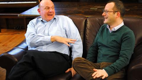 Steve Ballmer and David Parkes, area dean of Computer Science